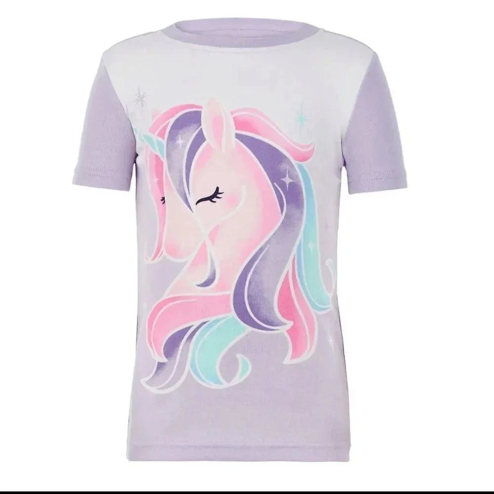 Kids' 4-piece Cotton PJ Set, Unicorn Size 7